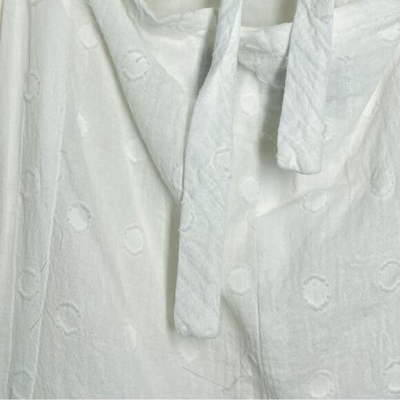 Innika Choo White Embroidered Floral Puff Sleeve Full Button Madonna Mini Dress - Picture 15 of 16